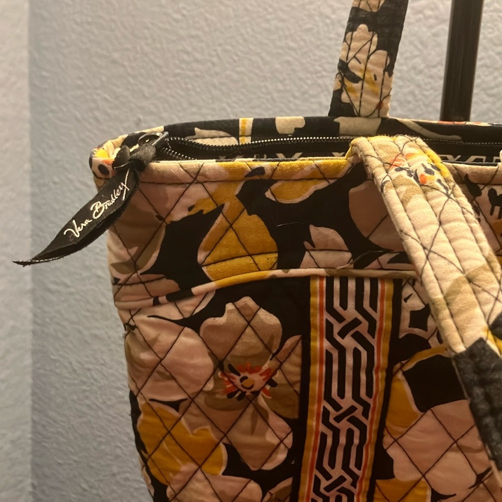 Vera Bradley Yellow and Black Quilted Tote